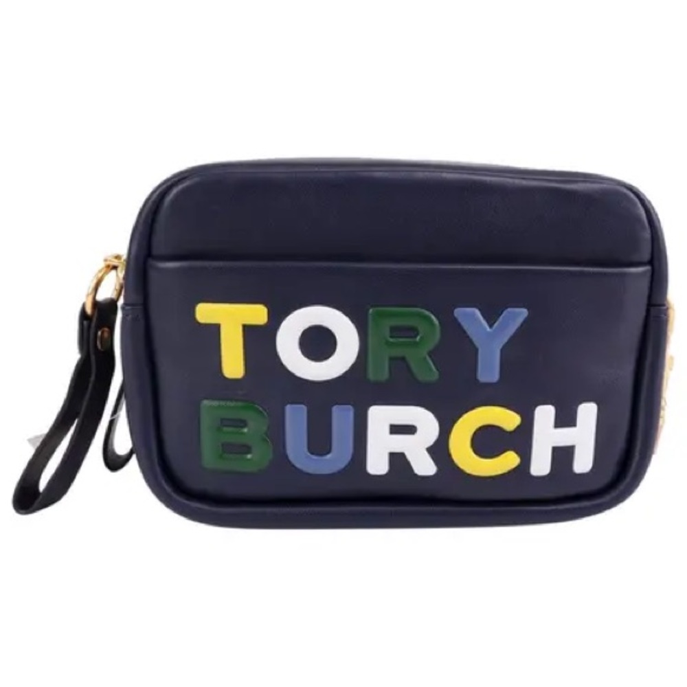 Authentic Tory Burch Women’s Belt Bag in Navy with Colorful Letters